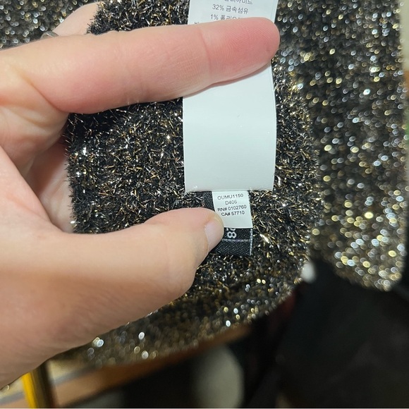 Kate Spade Black and Gold Metallic Dashing Beauty Textured Sweater Top - Picture 7 of 10